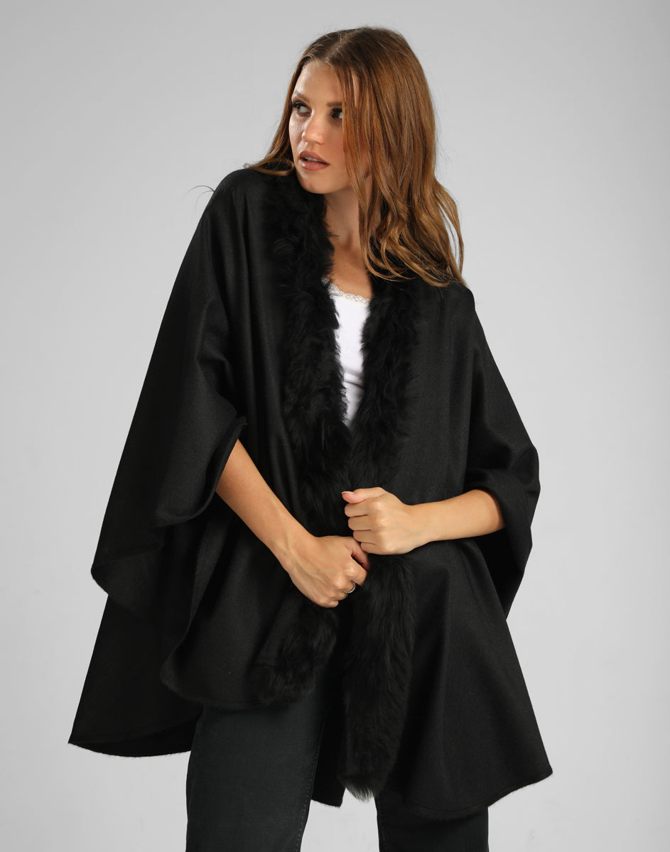 Ruana Front Fur de Baby Alpaca