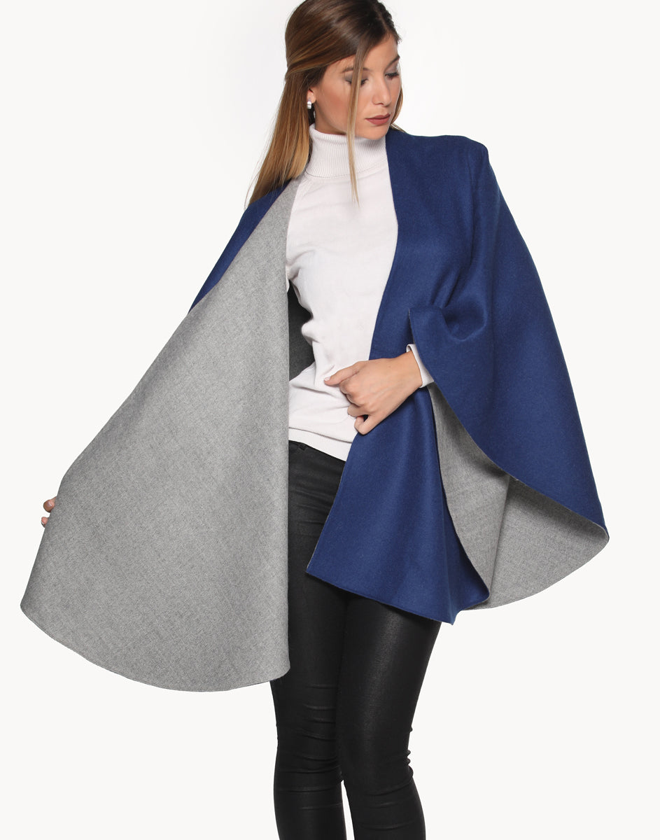 Ruana Double Face de Lana y Baby Alpaca – Colca Fabrics